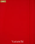 Bright Red Pure Mysore Crepe Silk Saree — Body