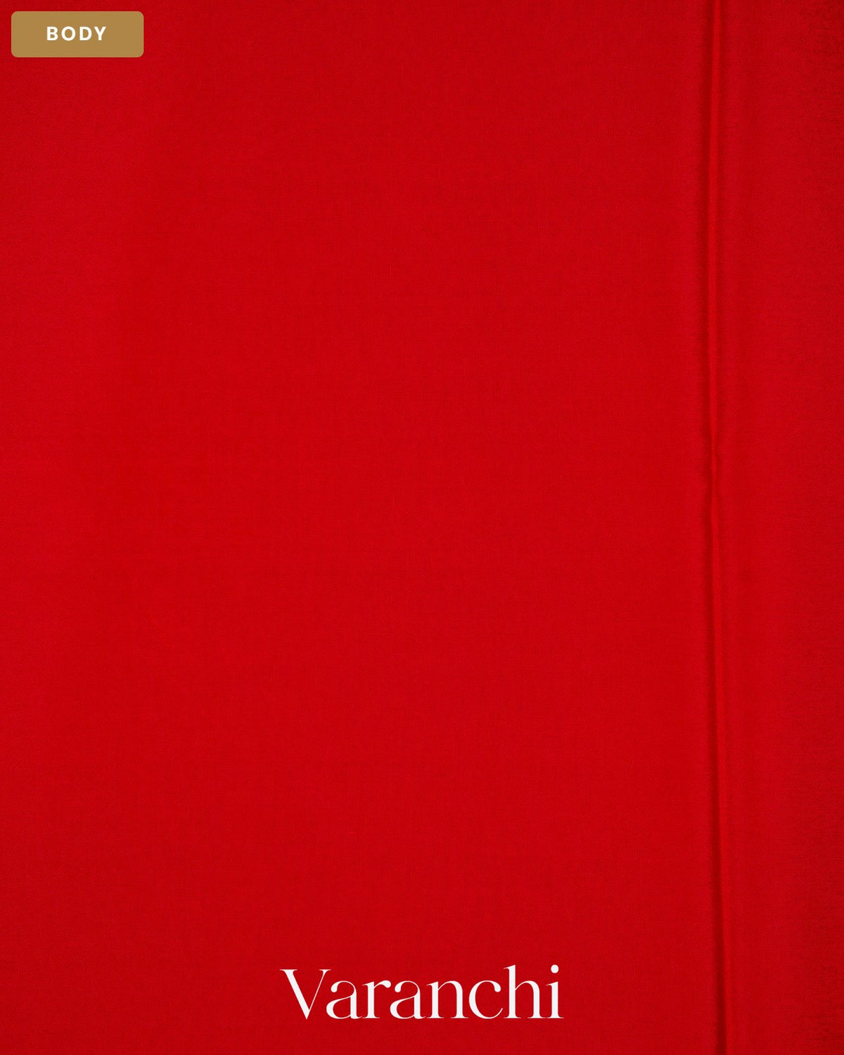 Bright Red Pure Mysore Crepe Silk Saree — Body