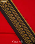 Bright Red Pure Mysore Crepe Silk Saree — Border