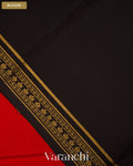 Bright Red Pure Mysore Crepe Silk Saree — Blouse