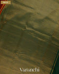 Deep Orange Pure Mysore Crepe Silk — Pallu