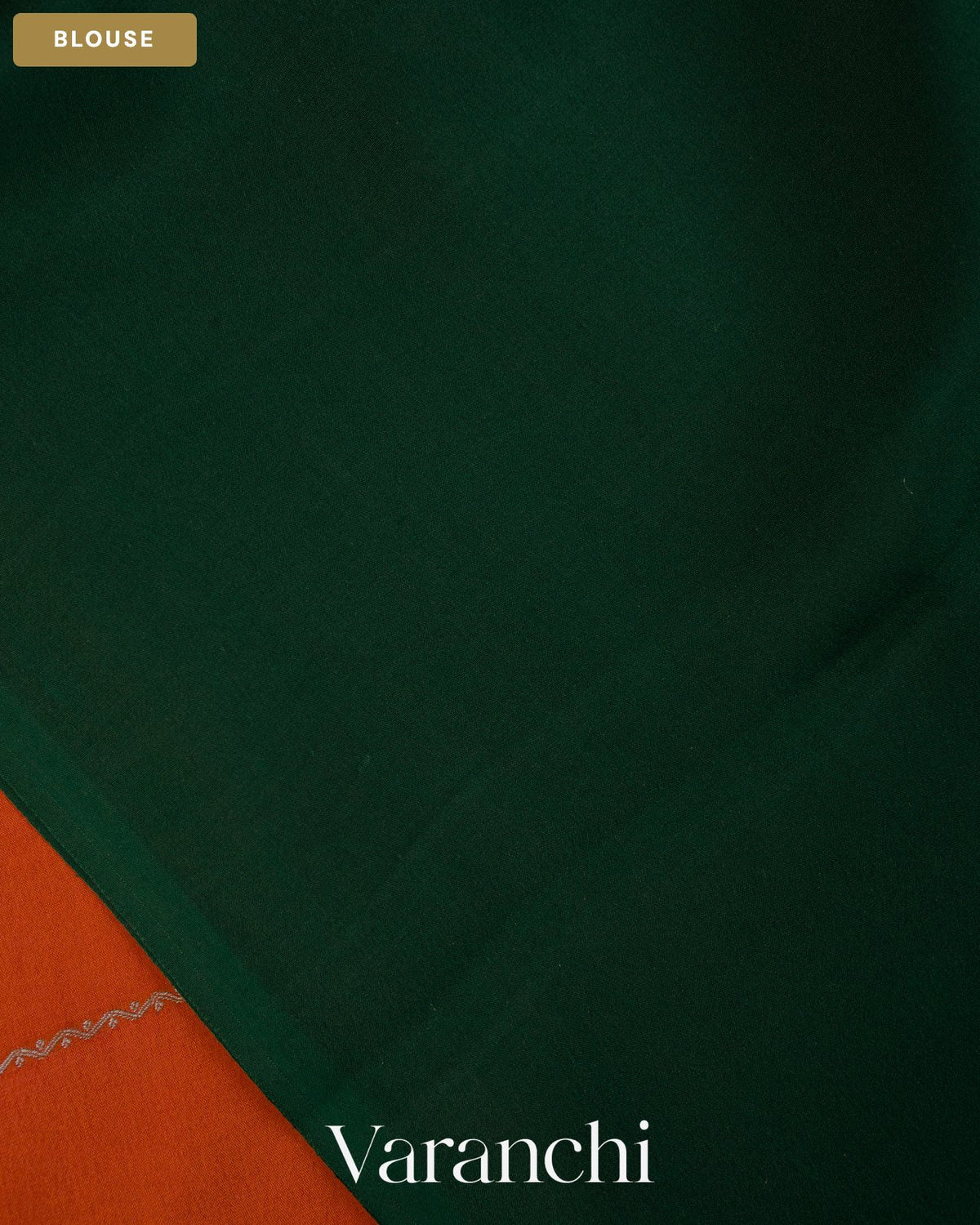 Deep Orange Pure Mysore Crepe Silk — Blouse