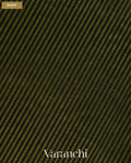 Olive Green Striped Pure Maheshwari Silk Cotton Handloom Saree — Body