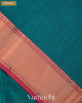 Turquoise Blue Pure Maheshwari Silk Cotton Handloom Saree — Blouse