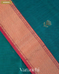 Turquoise Blue Pure Maheshwari Silk Cotton Handloom Saree — Border