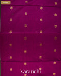 Wine Purple Pure Maheshwari Silk Cotton Handloom Saree — Body