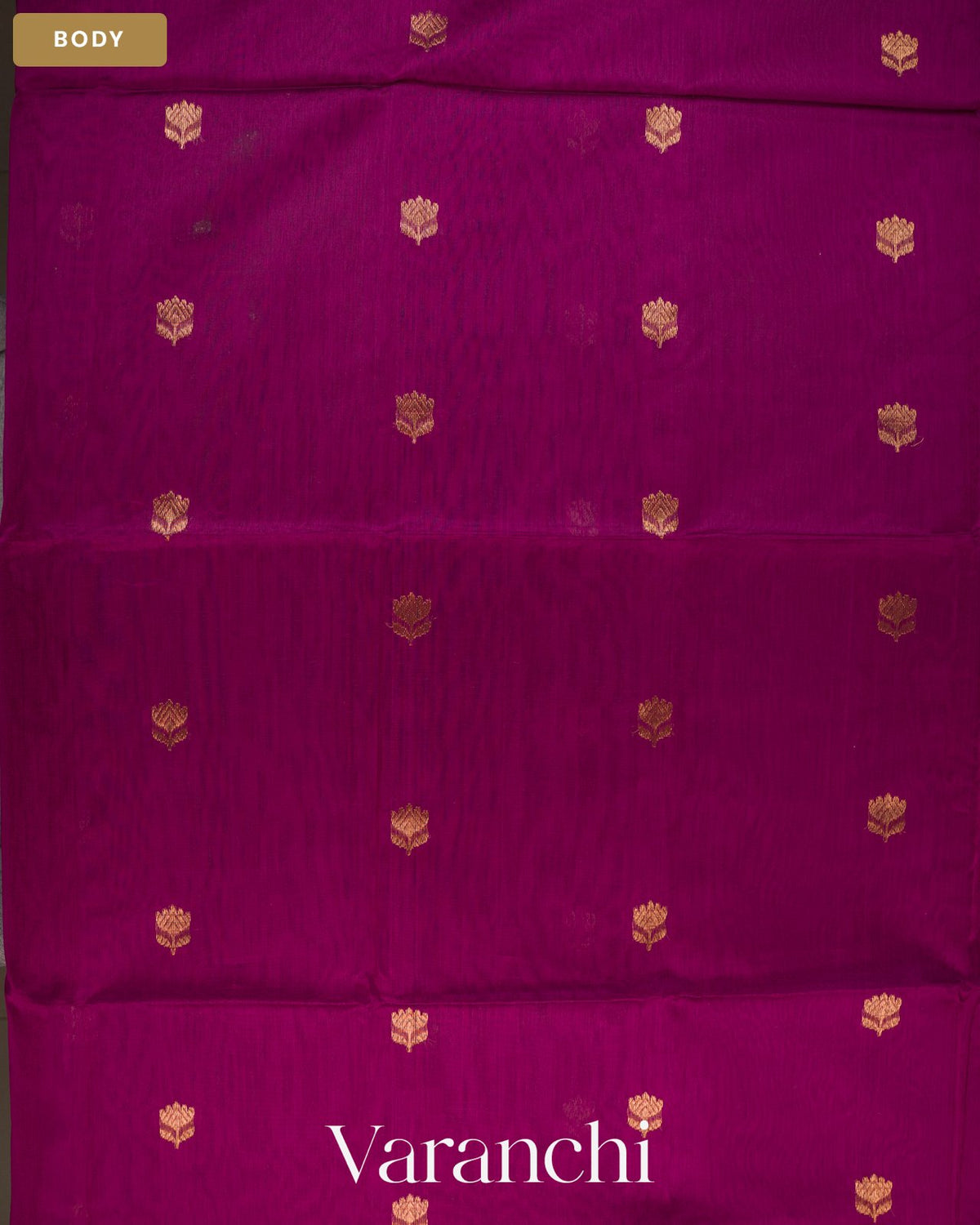 Wine Purple Pure Maheshwari Silk Cotton Handloom Saree — Body