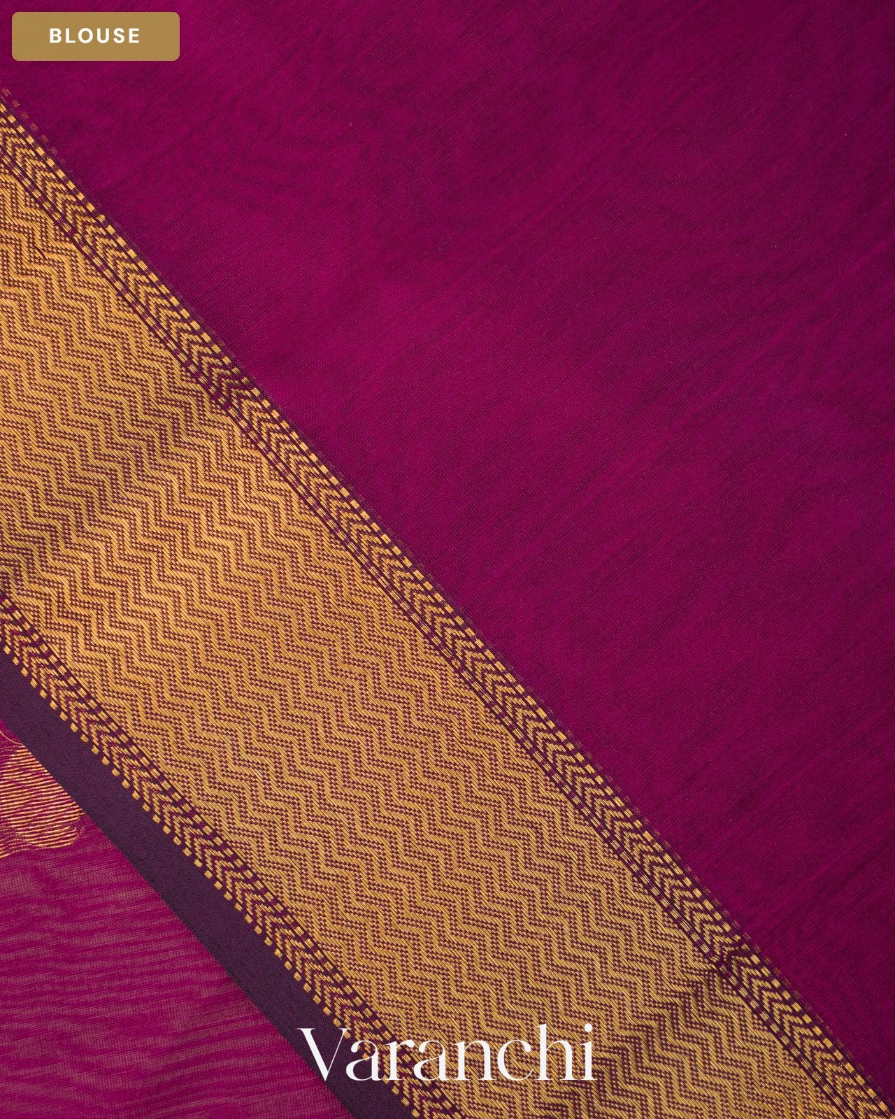 Wine Purple Pure Maheshwari Silk Cotton Handloom Saree — Blouse