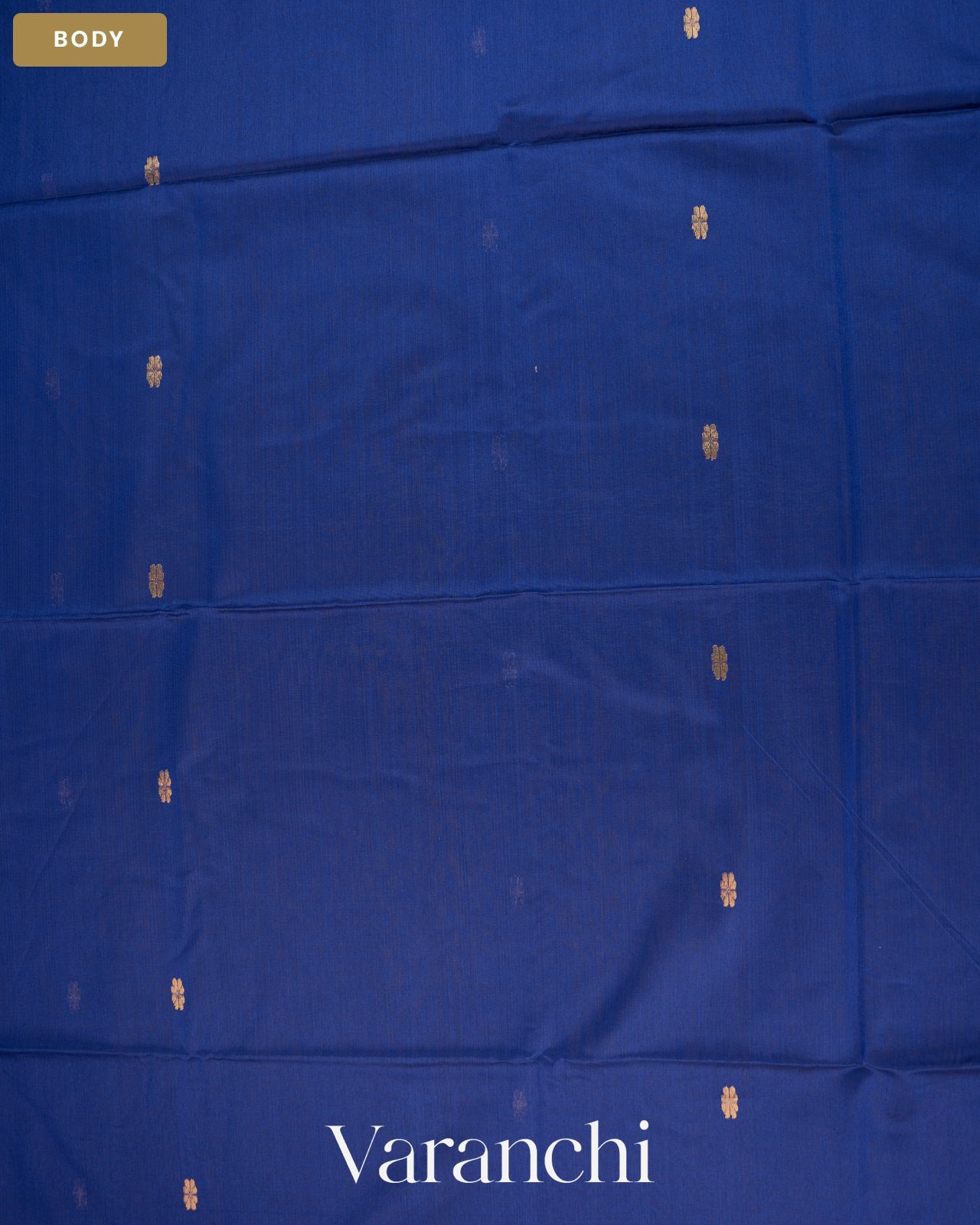 Navy Blue Pure Maheshwari Silk Cotton Handloom Saree — Body