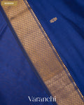 Navy Blue Pure Maheshwari Silk Cotton Handloom Saree — Border