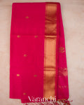 Rani Pink Pure Maheshwari Silk Cotton Handloom Saree — Full Saree
