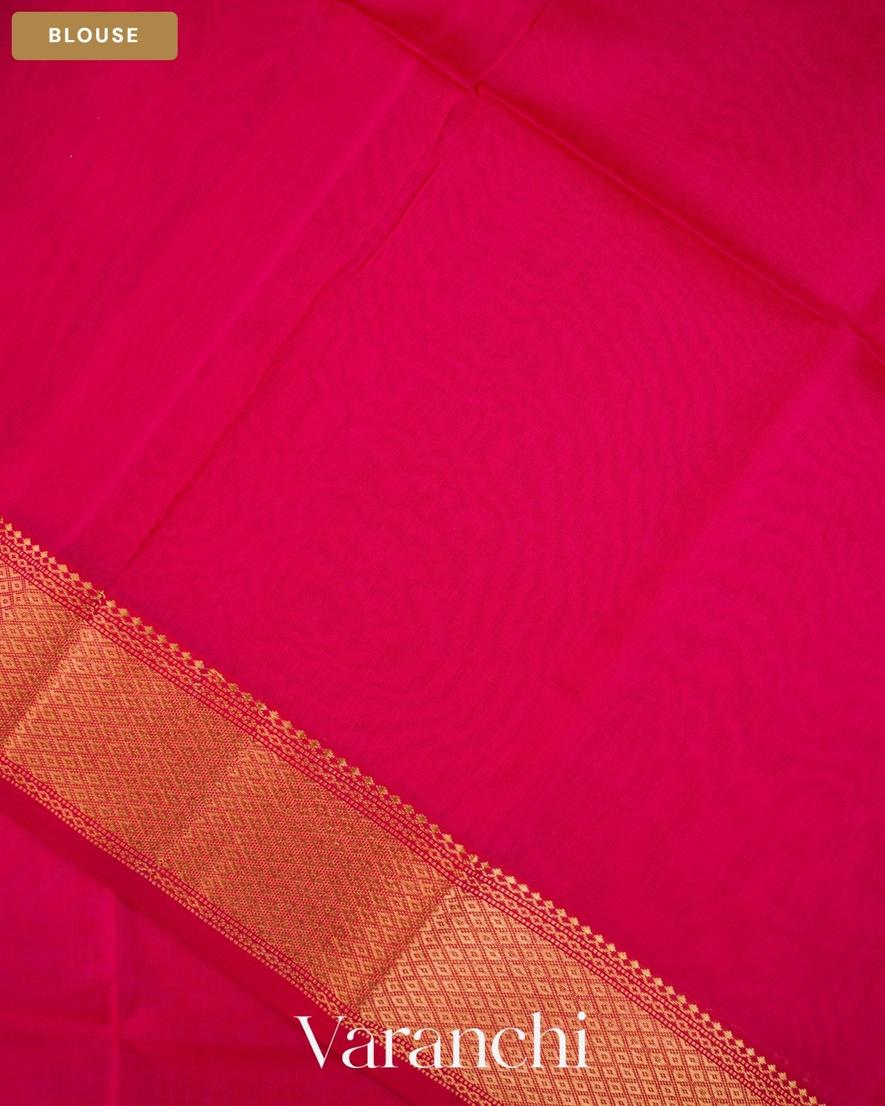 Rani Pink Pure Maheshwari Silk Cotton Handloom Saree — Blouse
