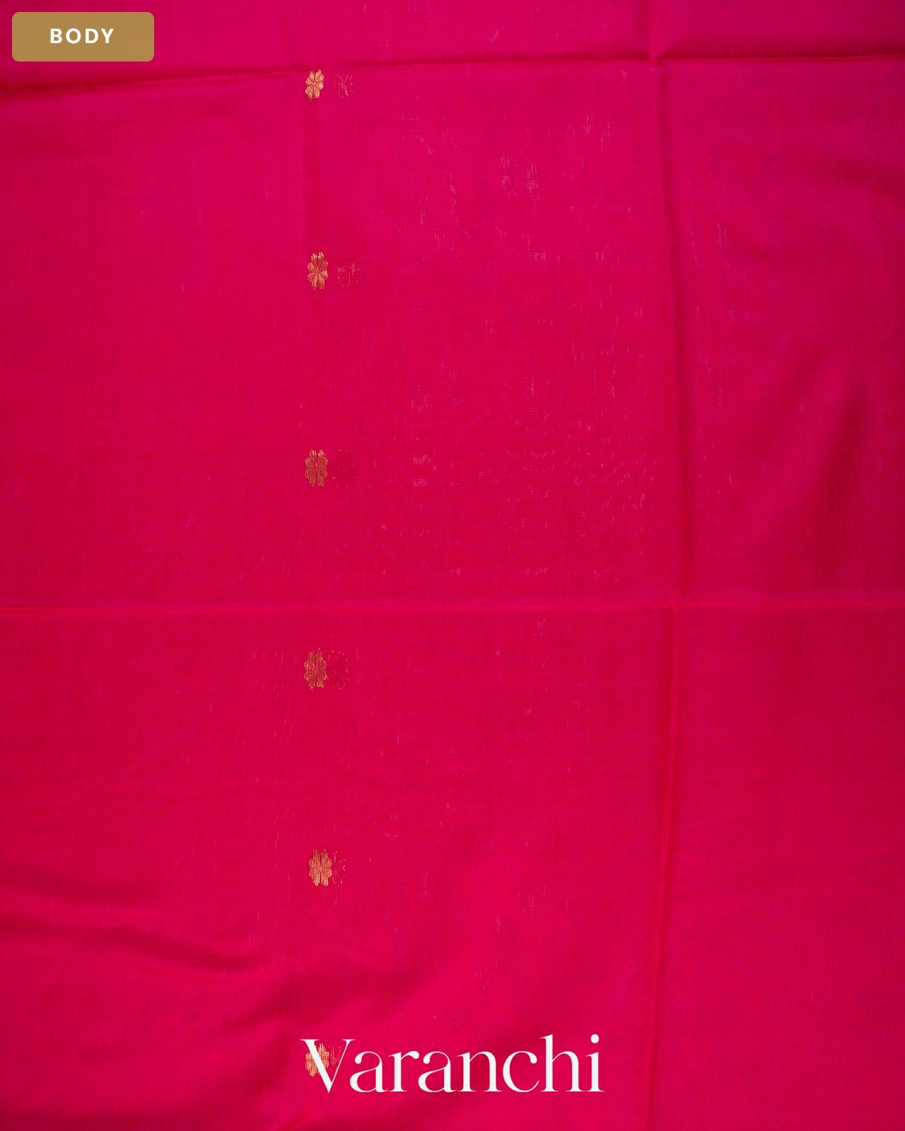 Rani Pink Pure Maheshwari Silk Cotton Handloom Saree — Body