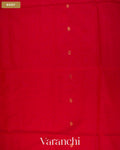 Bright Red Pure Maheshwari Silk Cotton Handloom Saree — Body