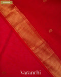 Bright Red Pure Maheshwari Silk Cotton Handloom Saree — Border