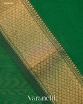 Bottle Green Pure Maheshwari Silk Cotton Handloom Saree — Border