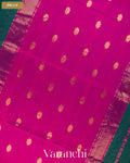 Rama Green Pure Maheshwari Silk Cotton Handloom Saree — Pallu