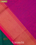 Rama Green Pure Maheshwari Silk Cotton Handloom Saree — Blouse
