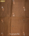 Coco Brown Jamdani Pure Tussar Tissue Silk Saree — Body