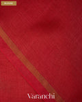 Coral Red Jamdani Pure Tussar Tissue Silk Saree — Blouse