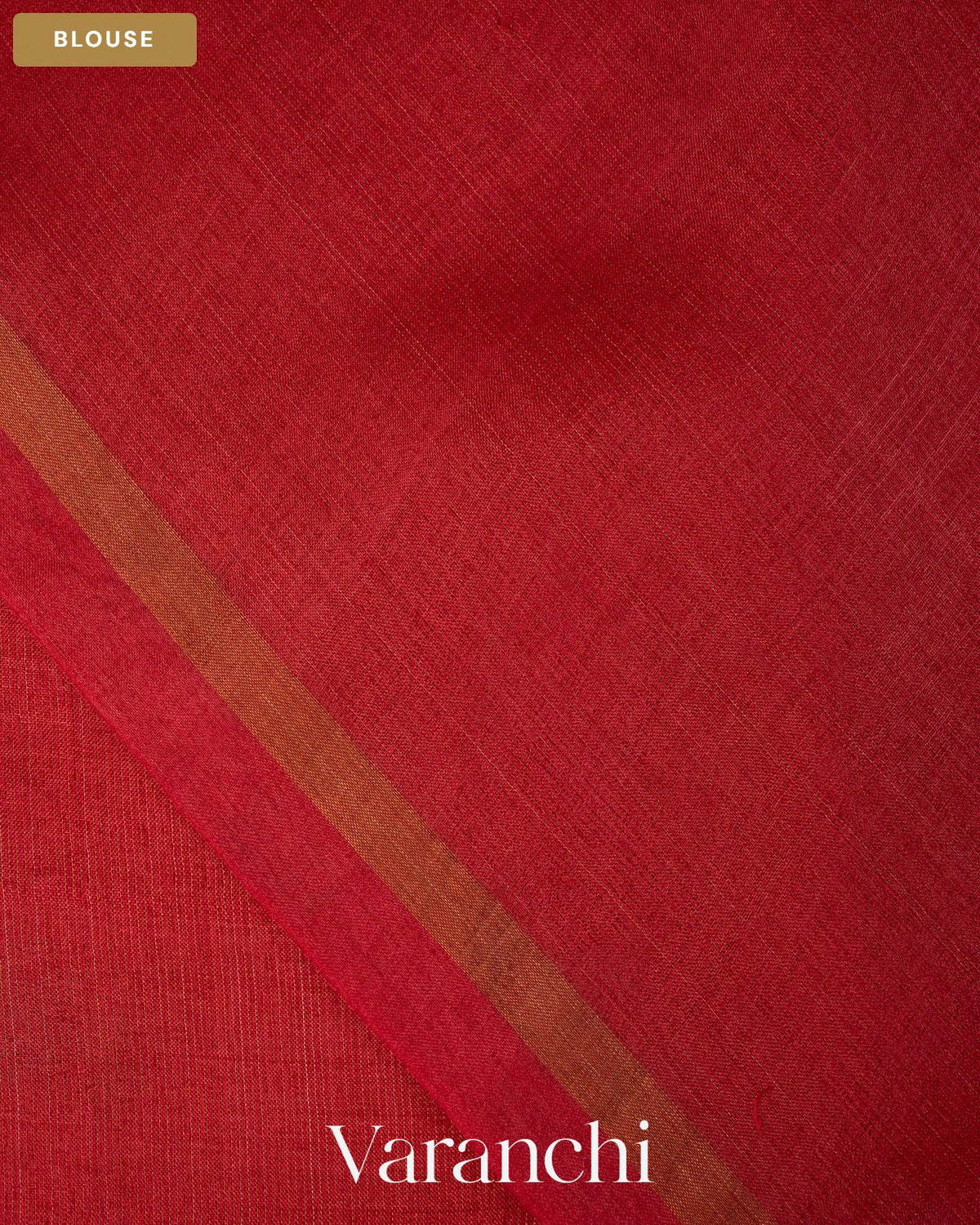 Coral Red Jamdani Pure Tussar Tissue Silk Saree — Blouse