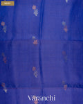 Royal Blue Jamdani Pure Tussar Tissue Silk Saree — Body