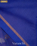 Royal Blue Jamdani Pure Tussar Tissue Silk Saree — Blouse