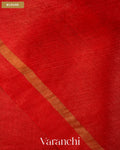 Tulip Red Jamdani Pure Tussar Tissue Silk Saree — Blouse