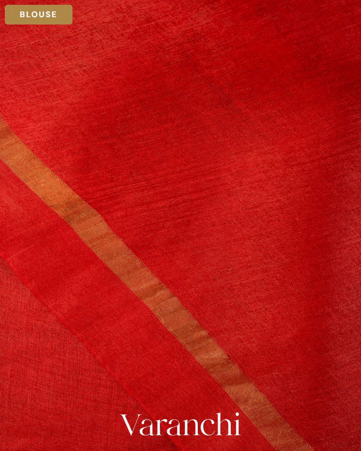 Tulip Red Jamdani Pure Tussar Tissue Silk Saree — Blouse