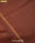 Coffee Brown Jamdani Pure Tussar Tissue Silk Saree — Blouse