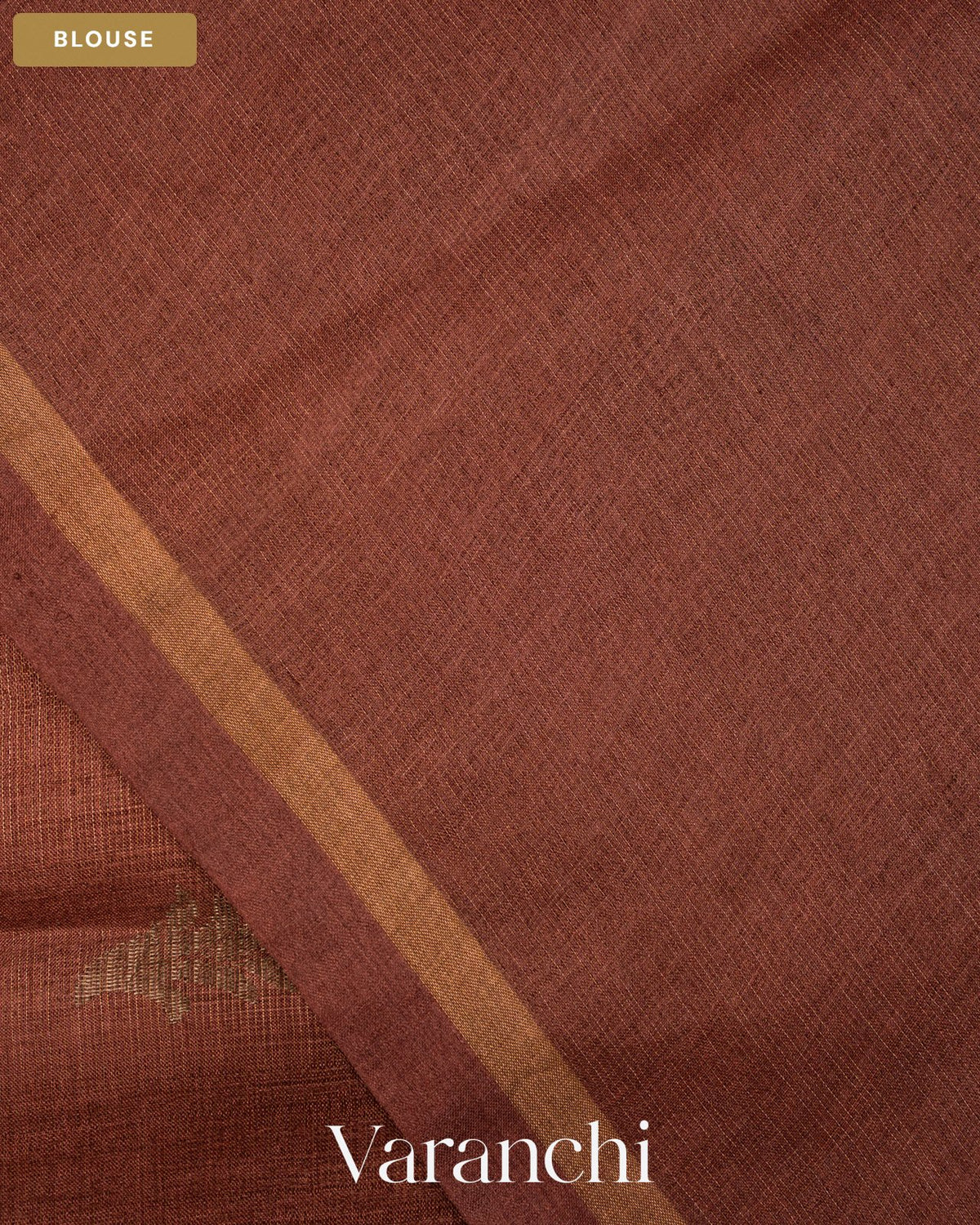Coffee Brown Jamdani Pure Tussar Tissue Silk Saree — Blouse