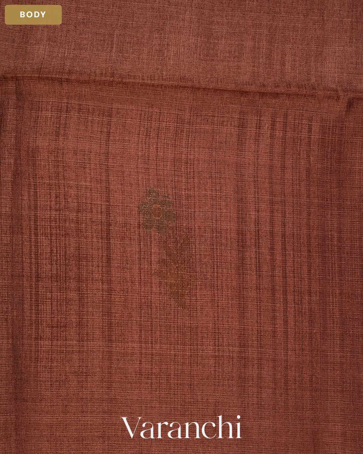 Coffee Brown Jamdani Pure Tussar Tissue Silk Saree — Body