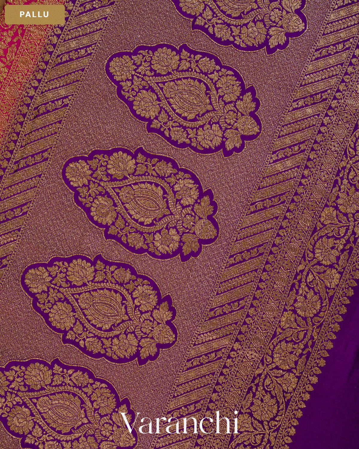 Marigold Orange Pure Crepe Silk Handloom Saree — Pallu