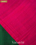 Bottle Green Pure Raw Silk Handloom Saree — Blouse