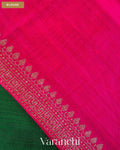 Bottle Green Pure Raw Silk Handloom Saree — Blouse
