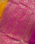 Amber Yellow Pure Katan Silk Handloom Saree — Pallu
