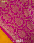 Amber Yellow Pure Katan Silk Handloom Saree — Blouse