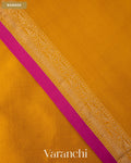 Amber Yellow Pure Katan Silk Handloom Saree — Border