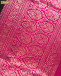 Jet Black Pure Katan Silk Handloom Saree — Pallu