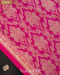Jet Black Pure Katan Silk Handloom Saree — Blouse