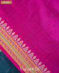 Peacock Blue Pure Katan Silk Handloom Saree — Blouse