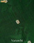 Bottle Green Pure Katan Silk Handloom Saree — Body