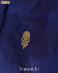 Indigo Blue Pure Katan Silk Handloom Saree — Body