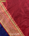 Indigo Blue Pure Katan Silk Handloom Saree — Blouse