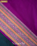 Sapphire Blue Pure Katan Silk Handloom Saree — Blouse