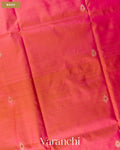Rose Pink Ombre Dyed Pure Katan Silk Handloom Saree — Body