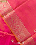 Rose Pink Ombre Dyed Pure Katan Silk Handloom Saree — Border