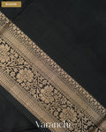 Jet Black Pure Katan Silk Handloom Saree — Blouse