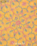 Marigold Yellow Jamdani Pure Kora Silk Cotton Saree — Body