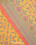 Marigold Yellow Jamdani Pure Kora Silk Cotton Saree — Border